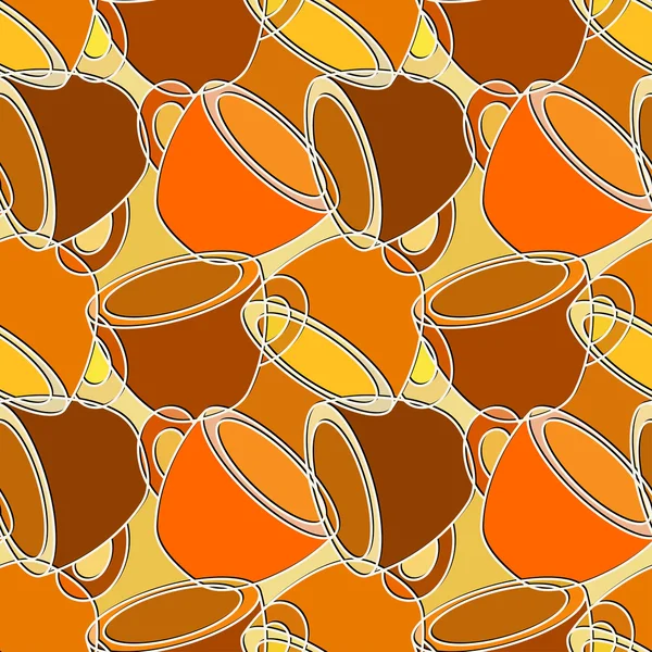 Seamless pattern with cups — Stock Vector