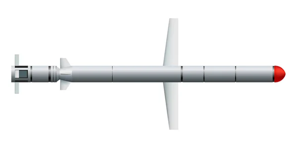 白い背景の上のミサイル — ストックベクタ