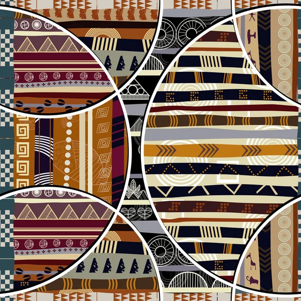 Bezszwowe z elementów geometrycznych w afrykańskim stylu — Wektor stockowy