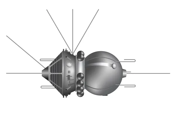 La primera nave espacial "Vostok". Ilustración vectorial — Archivo Imágenes Vectoriales