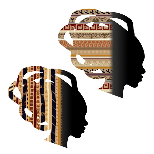 Silhouette des Kopfes einer afrikanischen Frau — Stockvektor