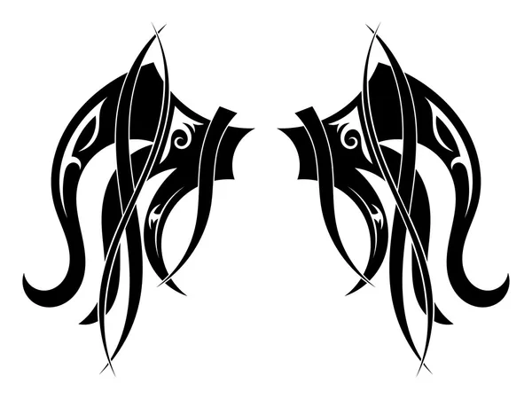 Diseño gráfico Tribal tatuaje alas. Ilustración vectorial — Vector de stock