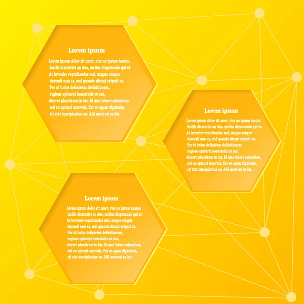 Fondo amarillo abstracto con elementos de diseño panales. Vect. — Archivo Imágenes Vectoriales