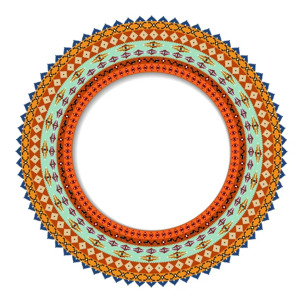Geometrische dekorative Rosette im mexikanischen Stil mit Platz für — Stockvektor