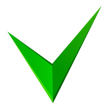 Tasarım için yeşil onay işareti. Vektör illüstrasyonu