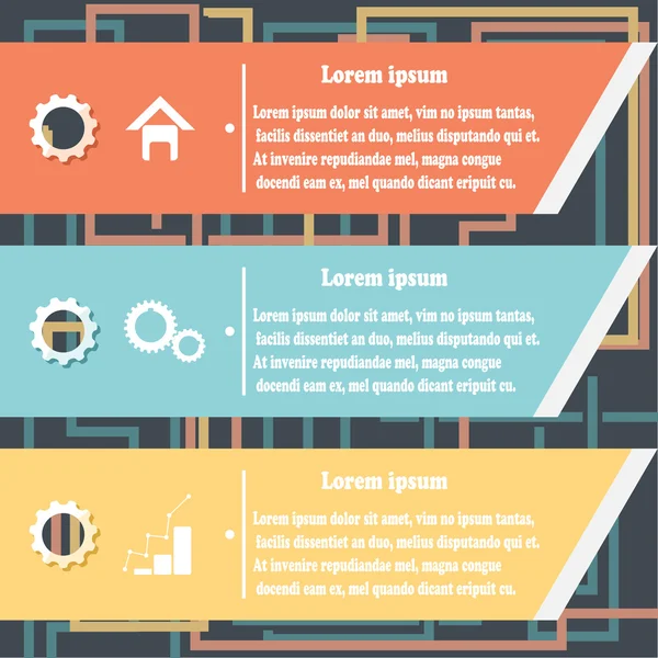 Design infografico a colori con strisce su un — Vettoriale Stock