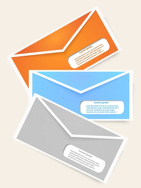 Éléments abstraits d'infographie avec enveloppes. Illusion vectorielle — Image vectorielle
