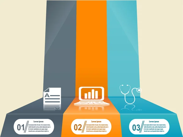 Éléments d'infographie. Ruban de papier avec symboles et icônes. Ve — Image vectorielle