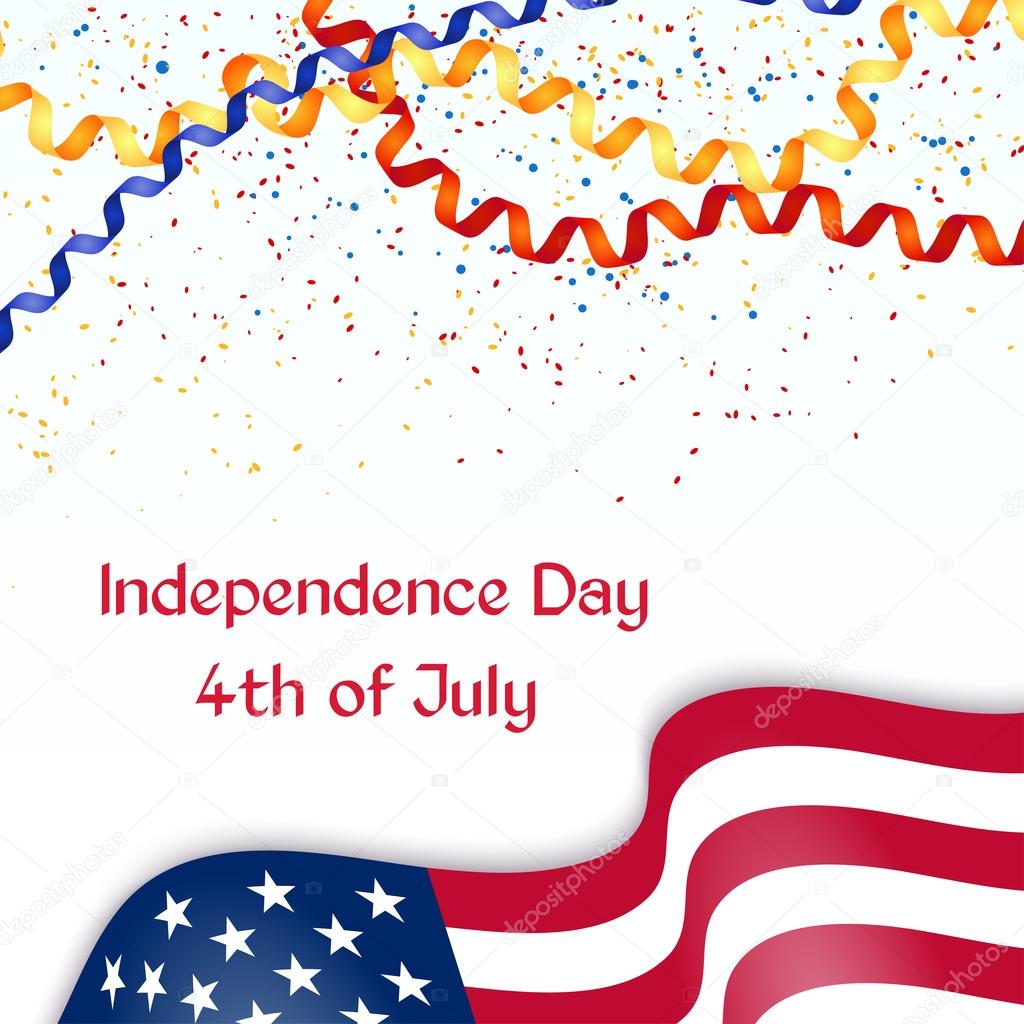 Independence Day card with American flag, 