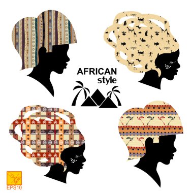 Afrikalı kadınların siluetleri.