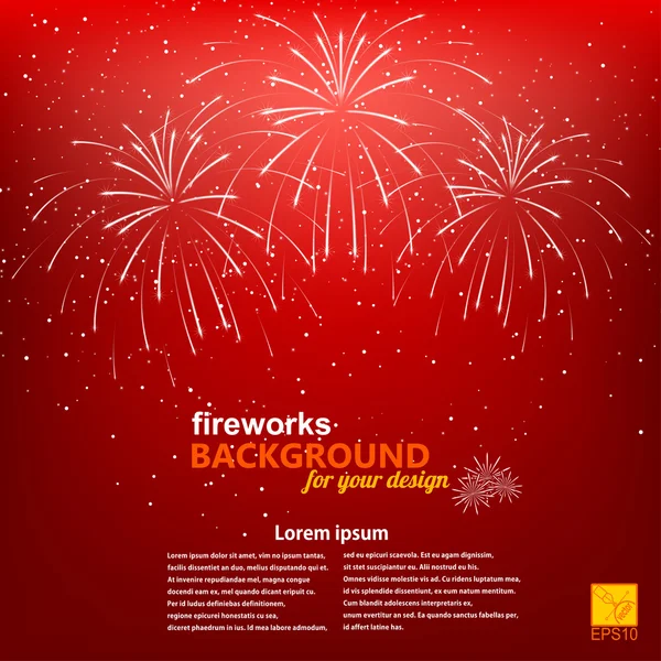 Christmas background with a picture of fireworks — Stock Vector
