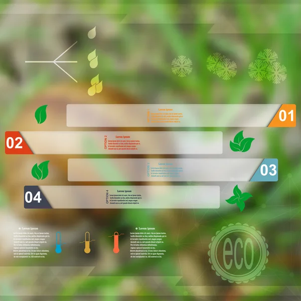 Infographic set with symbols Meteorology style Eko — Stock Vector