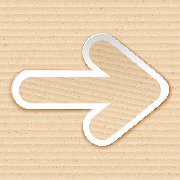 Flecha de papel sobre fondo de cartón — Vector de stock