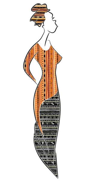 Абстрактная фигура стоящей африканки — стоковый вектор