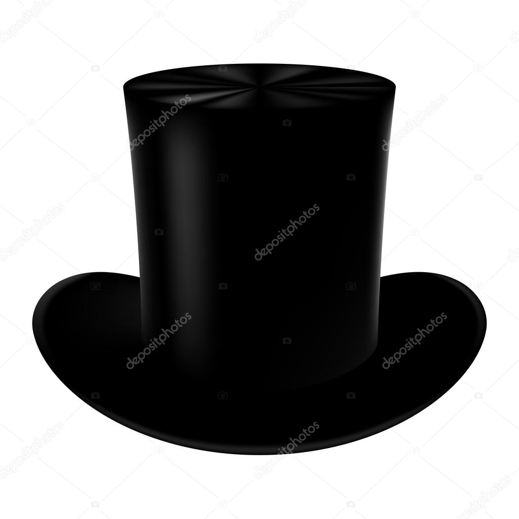 Classic cylinder hat on a white background.
