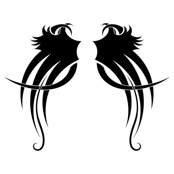 Geïsoleerde tatoeage in de vorm van vleugels — Stockvector