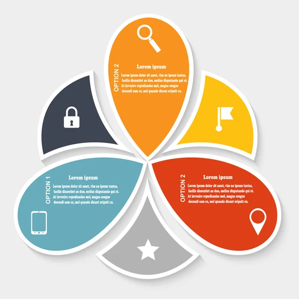 Conjunto infográfico decorado com uma flor — Vetor de Stock