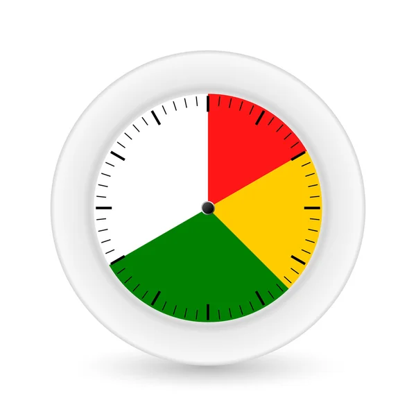 Reloj sobre fondo blanco con sectores brillantes. Vector ilustra — Vector de stock