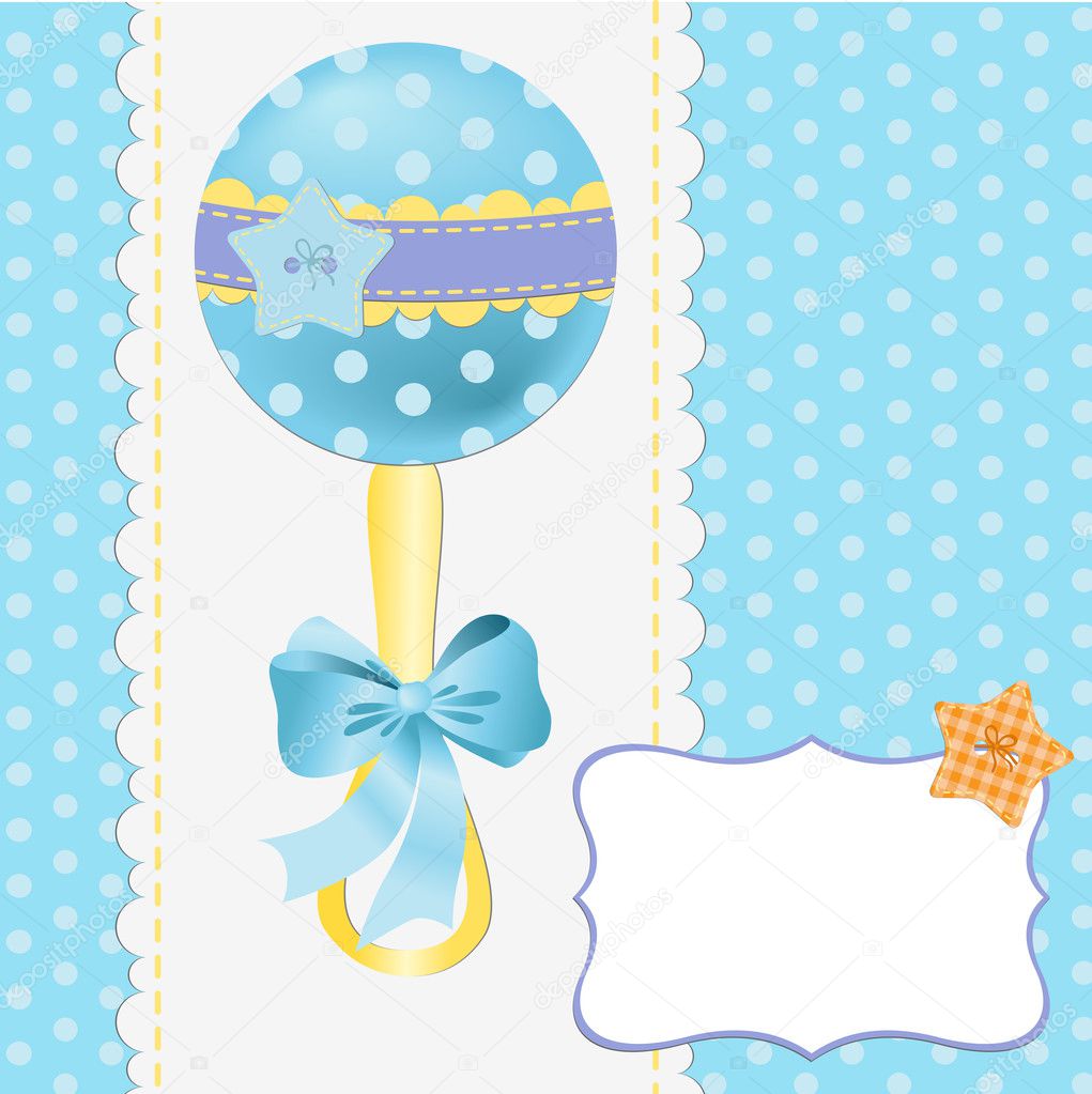 Cute template for baby postcard