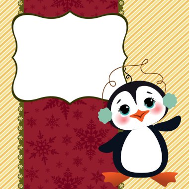 sevimli Noel Yılbaşı Kartpostalı şablonu