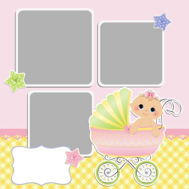 Bebeğin kartı şirin şablonu