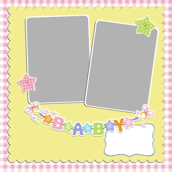 可爱的宝宝卡模板 — 图库矢量图片
