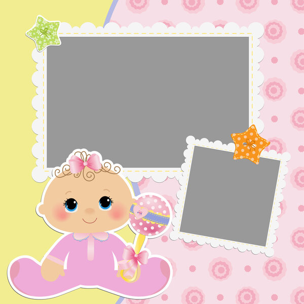 Cute template for baby's card