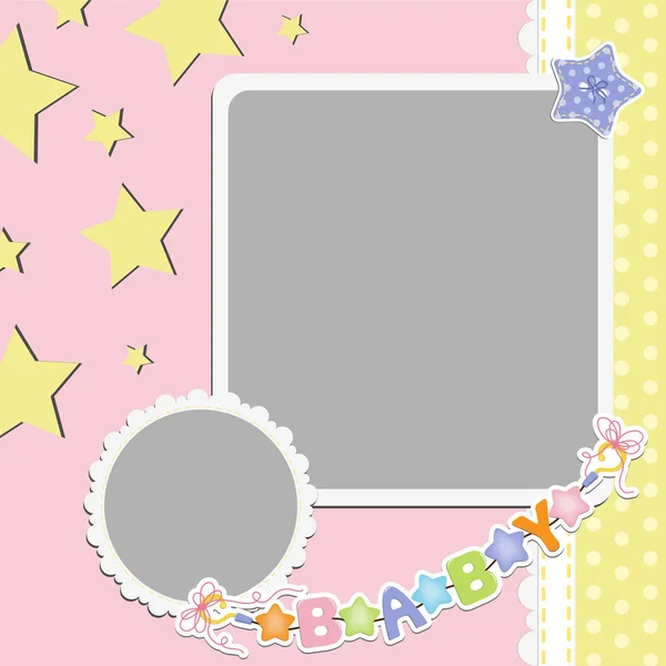 Cute template for baby's card — Stock Vector