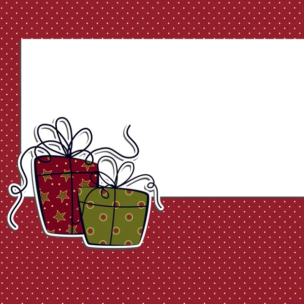 Linda plantilla de postal de Navidad — Vector de stock
