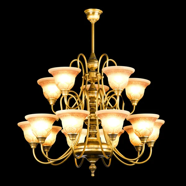 Vintage chandelier isolated on black — Stock Photo, Image