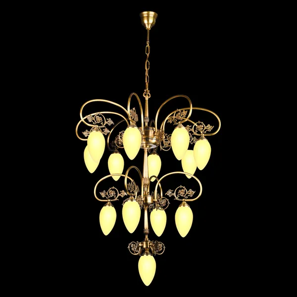 Vintage chandelier isolated on black — Stock Photo, Image