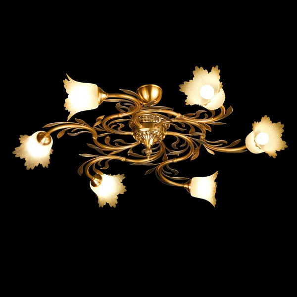 Vintage chandelier isolated on black — Stock Photo, Image