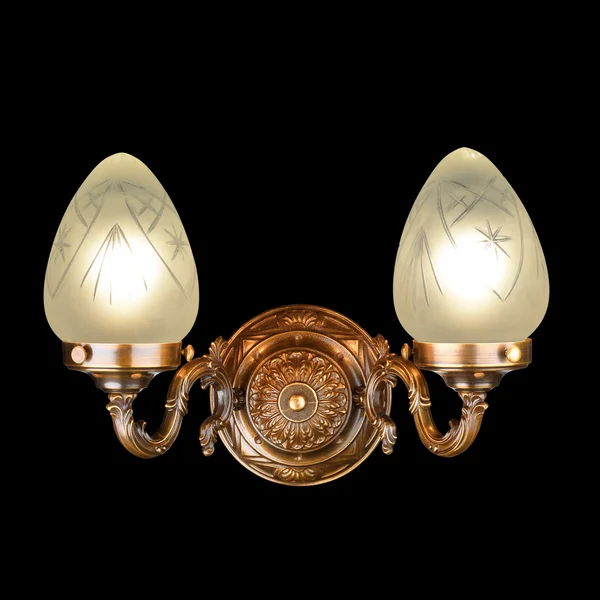 Vintage wall lamp isolated on black — Stockfoto