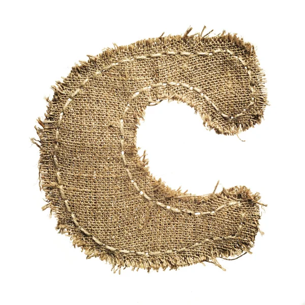 Letter clipped from linen fabric — Stock Photo, Image