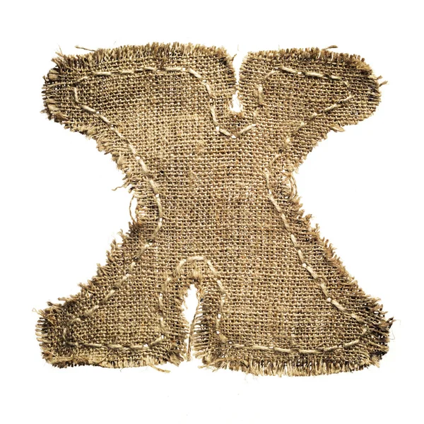 Письмо вырезано из льняной ткани — стоковое фото