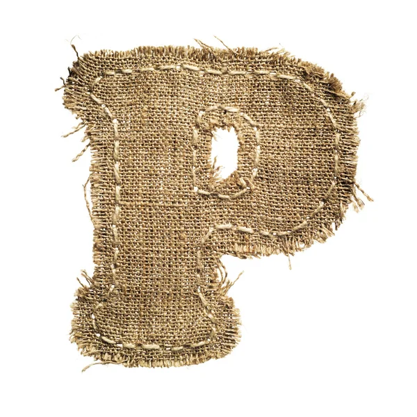 Letter clipped from linen fabric — Stock Photo, Image