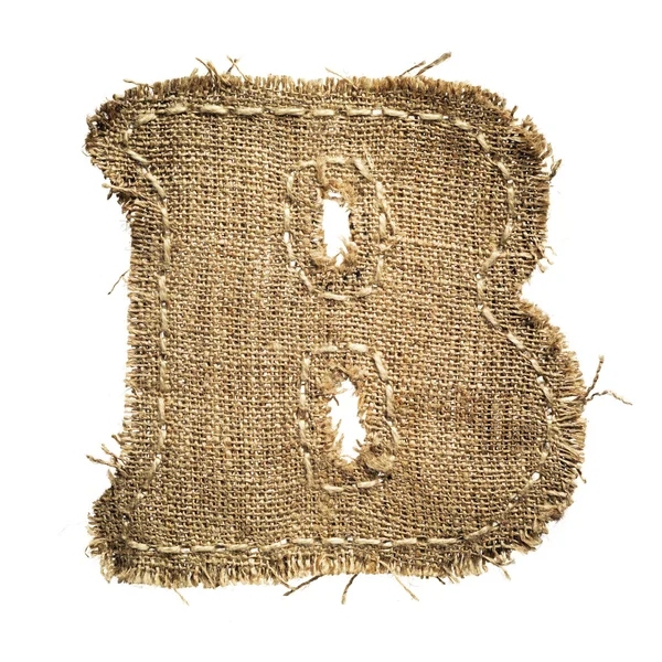 Письмо вырезано из льняной ткани — стоковое фото