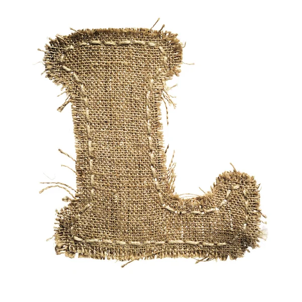 Letter clipped from linen fabric — Stock Photo, Image