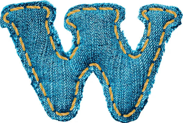 Lettre faite à la main de l'alphabet de jeans — Image vectorielle