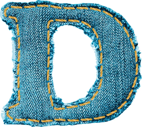 Handgefertigter Buchstabe aus Jeans-Alphabet — Stockvektor