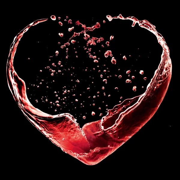 Valentine hjärta gjort av blå vattenstänk isolerade på vit baksida — Stockfoto