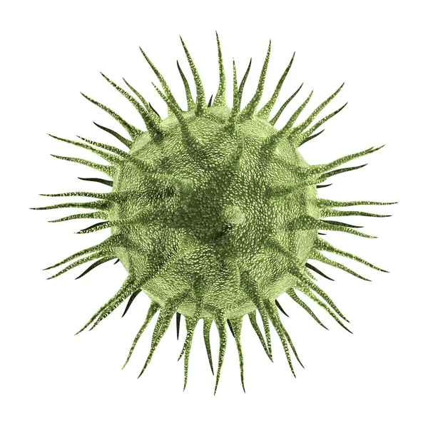 Bacteriën virus renderen in groene kleur op wit wordt geïsoleerd — Stockfoto