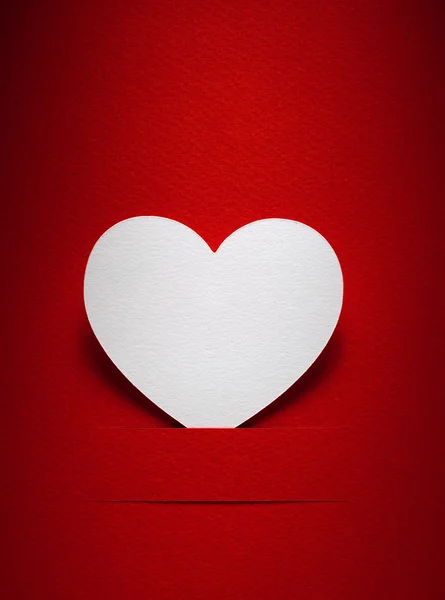Valentine dag kaart papier snijden design, vintage papercraft hen — Stockfoto