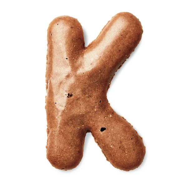 Letters made of caramel cookies — Stock Photo, Image