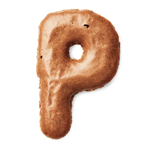 Litery wykonane karmelowych ciasteczek — Zdjęcie stockowe