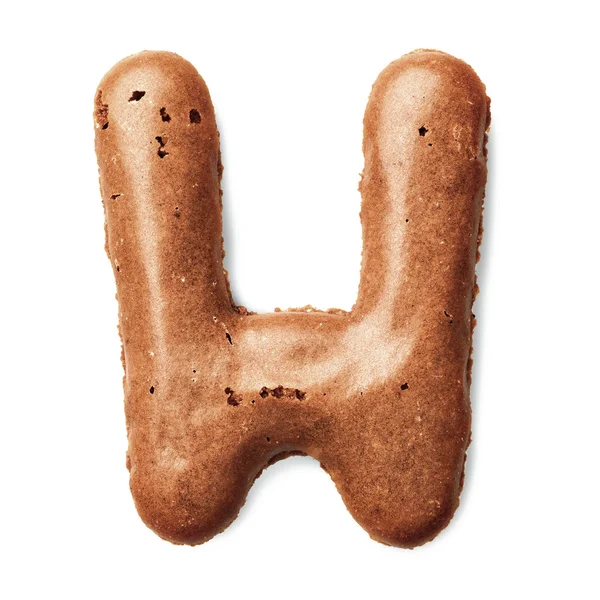 Letters made of caramel cookies — Stock Photo, Image