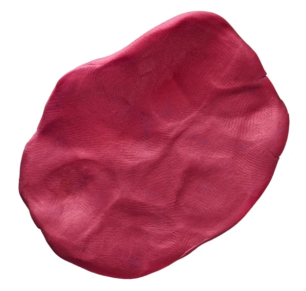 Röd Plastilina textur isolerad på vit bakgrund — Stockfoto