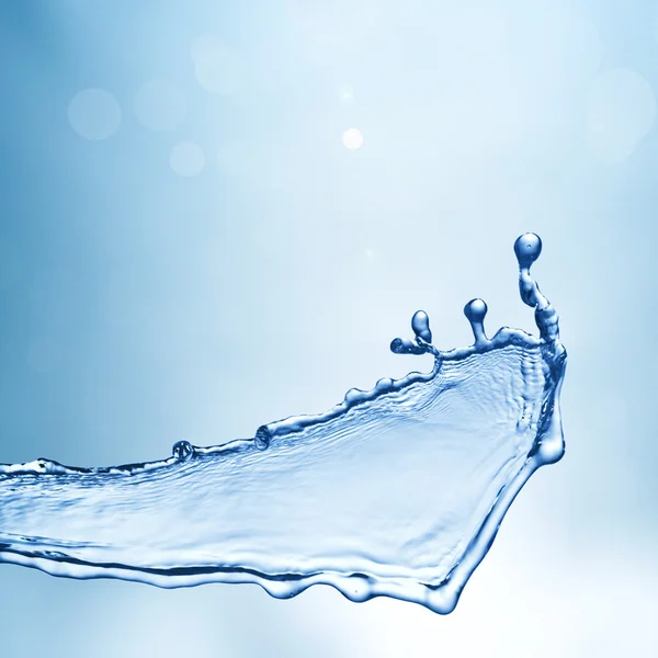 Salpicos de água azul isolado no fundo branco — Fotografia de Stock