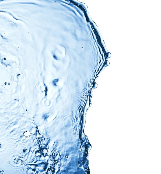 Salpicos de água azul isolado no fundo branco — Fotografia de Stock