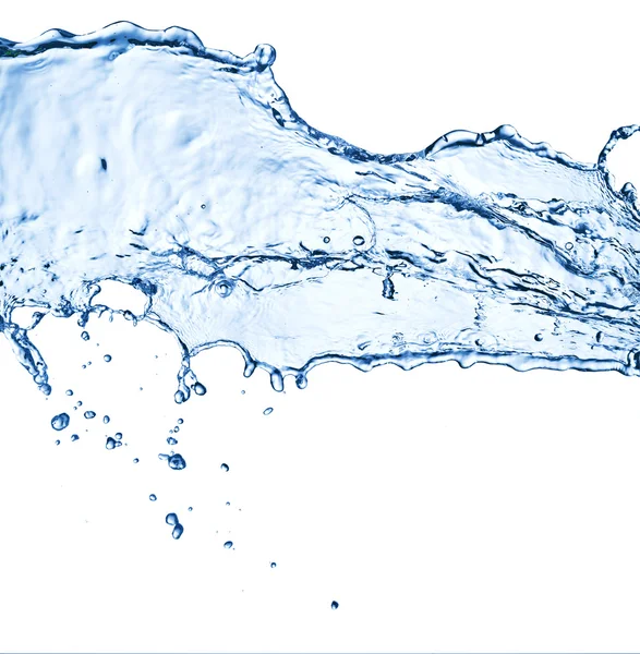 Blue water splash isolated on white background — Stock Photo, Image